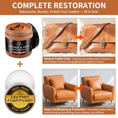 Leather Recoloring Balm with 100ml Mink Oil
