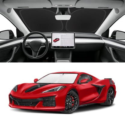 Custom Fit Windshield Sun Shade for Chevy Corvette C8 2020