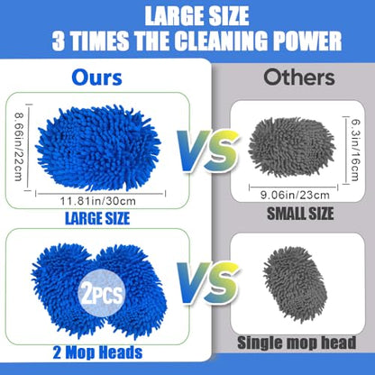 62" Car Wash Brush Mop Kit with Long Handle (2 Count)