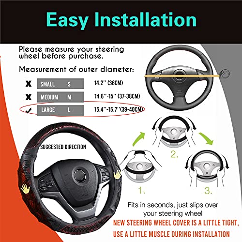 Large Size Steering Wheel Cover Great Grip 15.75 Inch