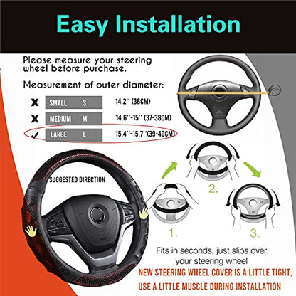 Large Size Steering Wheel Cover Great Grip 15.75 Inch