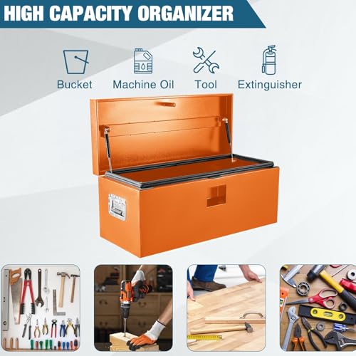 Heavy Duty Orange Steel Truck Bed Tool Box