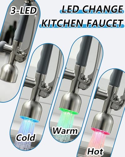 Commercial Pull Down Sprayer Brushed Nickel Kitchen Faucet