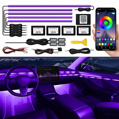 Acrylic Interior Car LED Strip Light with Wireless APP