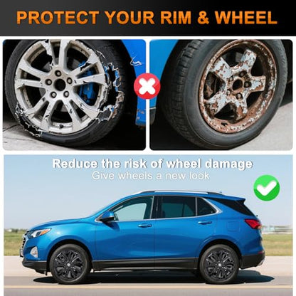 Wheel Cover Hubcaps 17 Inch Compatible with Chevy Chevrolet Equinox 2018 2019 2020 2021 Hub Caps 17 inch Set of 4 Rim Covers Protector Wheel Replacement 84450624 ABS PC 10 Spoke Style Black (4 Count)