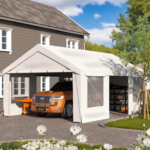 Carport 13x20 Ft Heavy Duty Carport with Roll