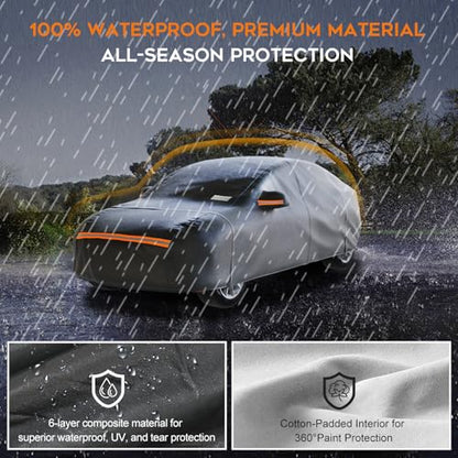 Heavy Duty Sedan Car Cover Waterproof All Weather for Automobiles