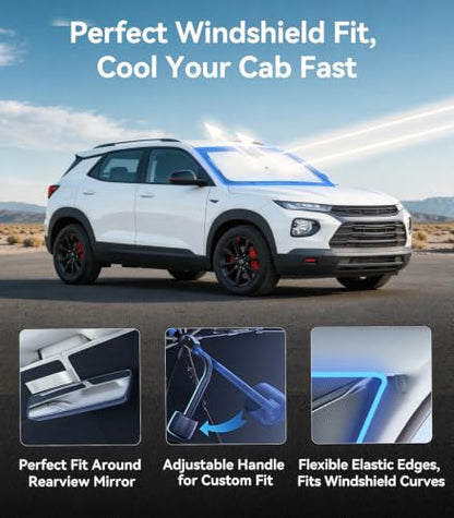Vinyl Coating Heat Shield] Windshield Sun Shade Umbrella Custom for Chevrolet Trailblazer