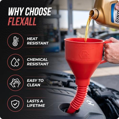 FlexAll Long Flexible Oil Change Funnels for Automotive Use