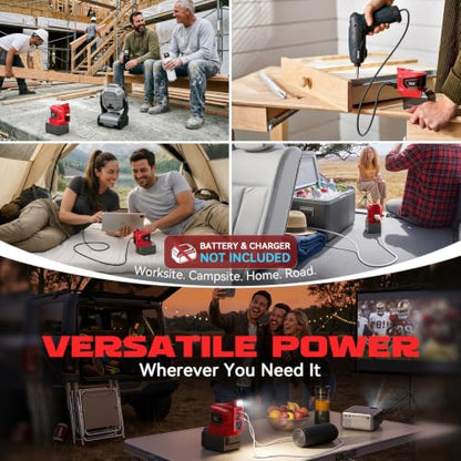 220W Portable Power Inverter Compatible with Milwaukee 18V Battery