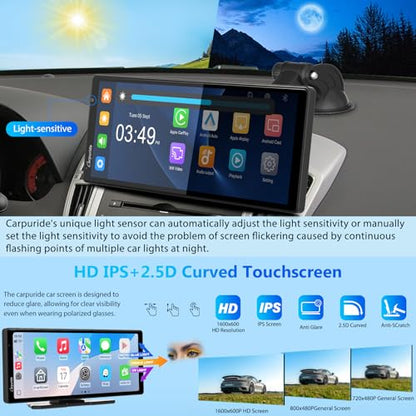 W903S CarPlay Android Auto Screen with 3 Channel Dash Cam