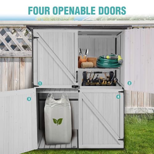 Outdoor Storage Cabinet with Adjustable Shelves