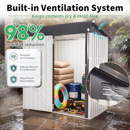 3' x 5' Outdoor Metal Storage Shed