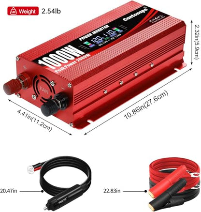 1000W Power Inverter DC 12V to 110V