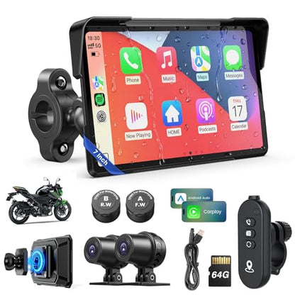 Motorcycle CarPlay Screen with Android Auto