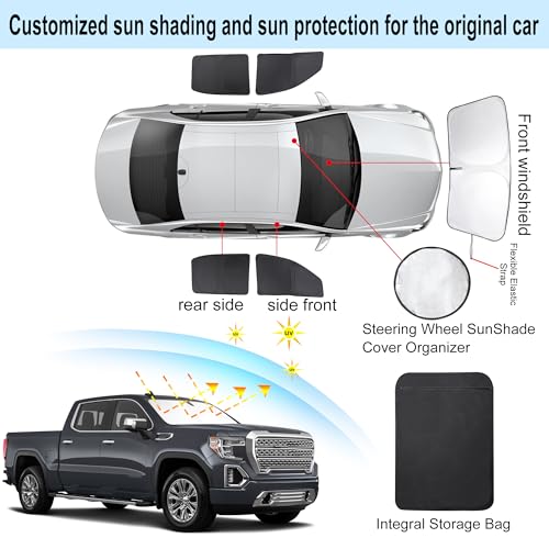 Window Shades for GMC Sierra 1500 2500 3500 (5 Count)