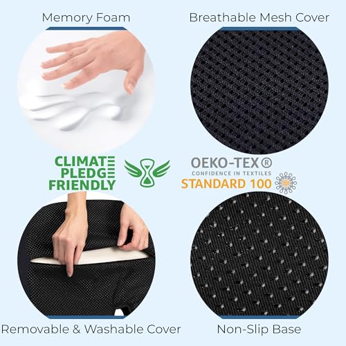 Seat Cushion Memory Foam Chair Cushion for Tailbone Pain Relief