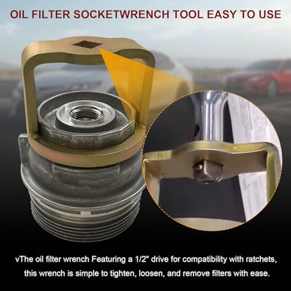 1726 Oil Filter Wrench Removal Tool Compatible with Toyota Nissan