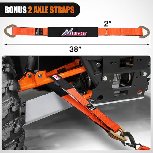 2Pcs Tow Dolly Basket Straps with Flat Hook for 14” (2 Count)