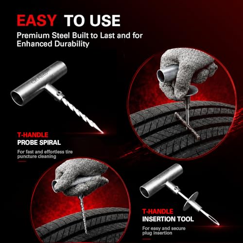 36 pcs Universal Tire Repair Kit with Plugs Heavy Duty Professional