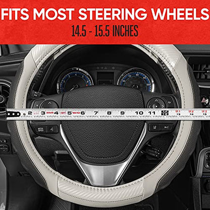 UltraSport White Carbon Fiber Steering Wheel Cover