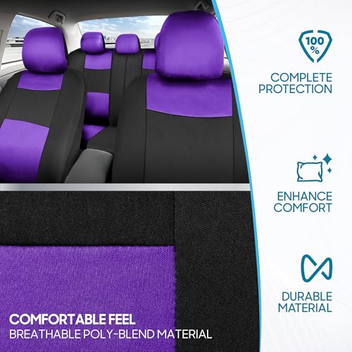 PolyPro Purple Car Seat Covers Full Set with 4
