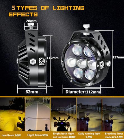 4 Inch 96W Amber White LED Light Pods (2 Count)