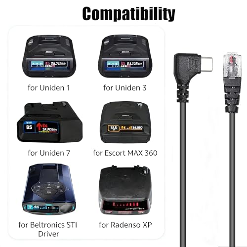 RJ11 to USB C Radar Detector Power Cord fit for Uniden R8 R7 R3 R4
