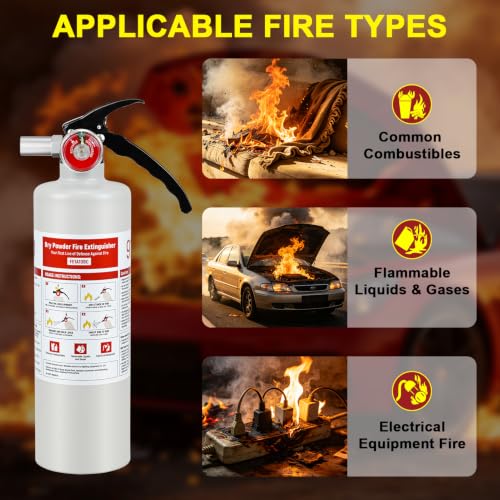 6 Pack ABC Fire Extinguishers with Mount (6 Count)