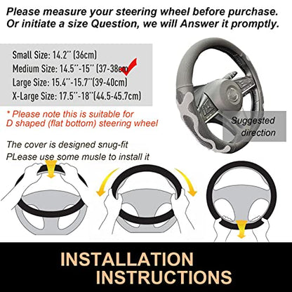 D Shaped Comfy Grip Steering Wheel Cover 14.5