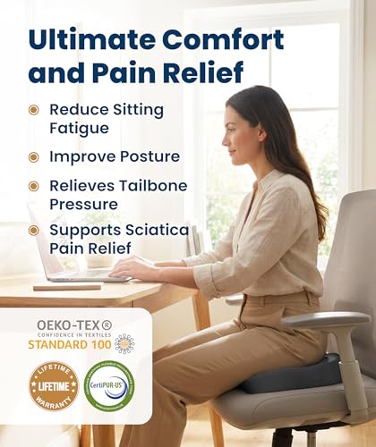 Doctor Recommended Memory Foam Seat Cushion for Office Chairs & Car