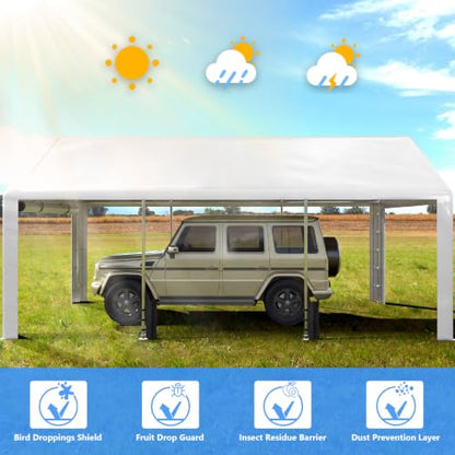 13x21 FT Enclosed Carport with Roll
