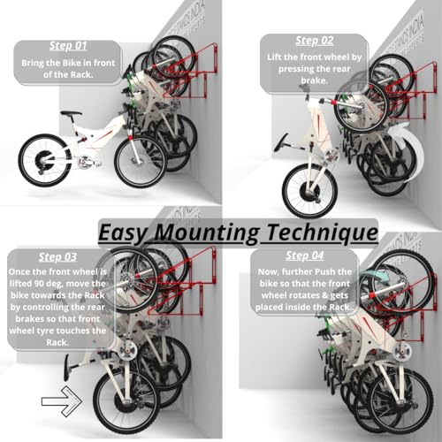 Bike Wall Mount Vertical Bike Hanger for Home Space Saving Rack Storage Mount for Garage or Home Bicycle Holder for Mountain Bikes Road Bikes Holds up to 77lbs Black (2 Count)