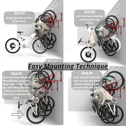 Bike Wall Mount Vertical Bike Hanger for Home Space Saving Rack Storage Mount for Garage or Home Bicycle Holder for Mountain Bikes Road Bikes Holds up to 77lbs Black (2 Count)