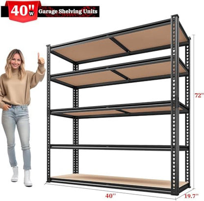 40" W Storage Shelves Load 2500Lbs for Garage Pantry Closet Kitchen (2 Count)