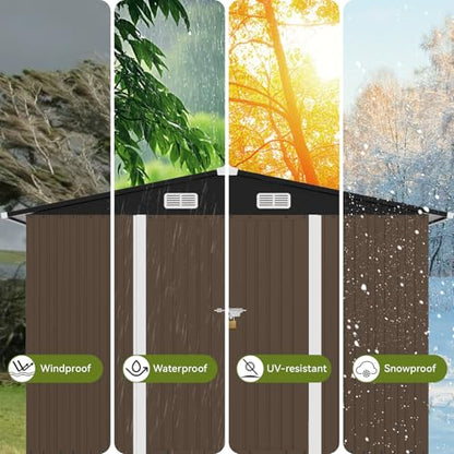 Shed Outdoor Storage Shed Metal (2 Count)