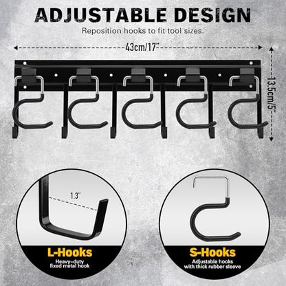 68'' All Metal Adjustable Garden Tool Organizer