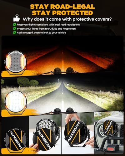 V Ultra Series 9" Round LED Driving Lights Amber DRL Offroad Lights (2 Count)