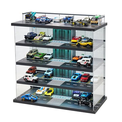 Display Case for Hot Wheels & Matchbox Cars with LED Light