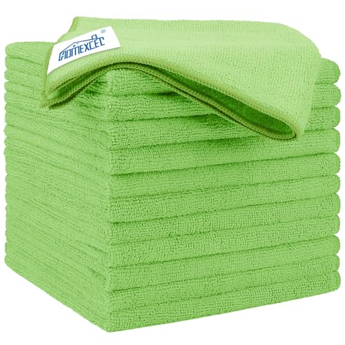 Green Microfiber Cleaning Cloth 12 Pack (12 Count)