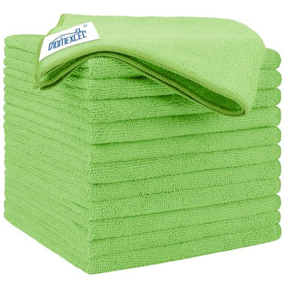 Green Microfiber Cleaning Cloth 12 Pack (12 Count)