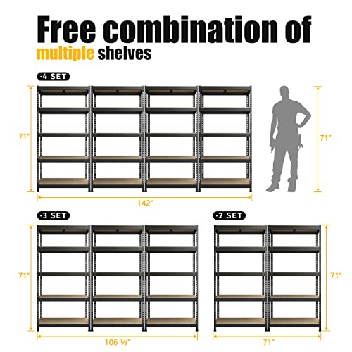 71" H Heavy Duty Storage Shelves (5 Count)