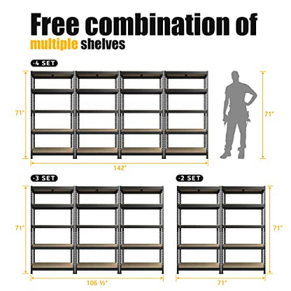 71" H Heavy Duty Storage Shelves (5 Count)
