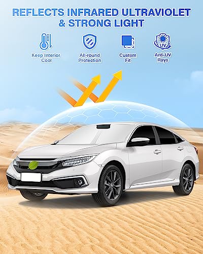Windshield Sun Shade for Honda Civic 10th Gen 2016 (8 Count)