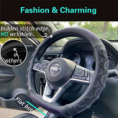D Shaped Steering Wheel Cover Great Grip 14.5