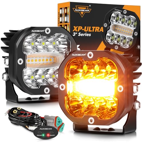 XP Ultra Series 6 Modes 3 Inch Amber White LED Ditch Light Pods (2 Count)