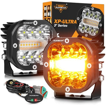 XP Ultra Series 6 Modes 3 Inch Amber White LED Ditch Light Pods (2 Count)