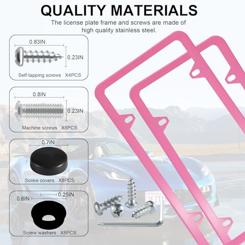 4 Holes Stainless Steel License Plate Frames