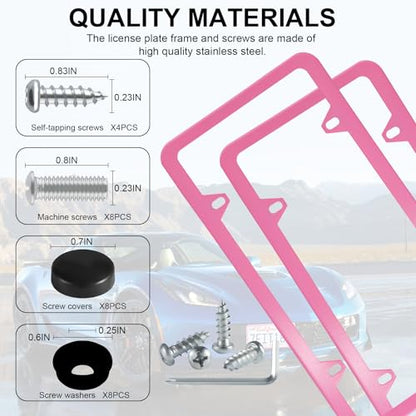 4 Holes Stainless Steel License Plate Frames