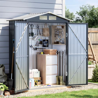 5 x 3 FT Storage Shed with Floor Frame for Backyard